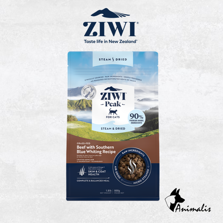 Ziwi Peak "Kat STEAM & DRIED Beef with Southern Blue Whiting"