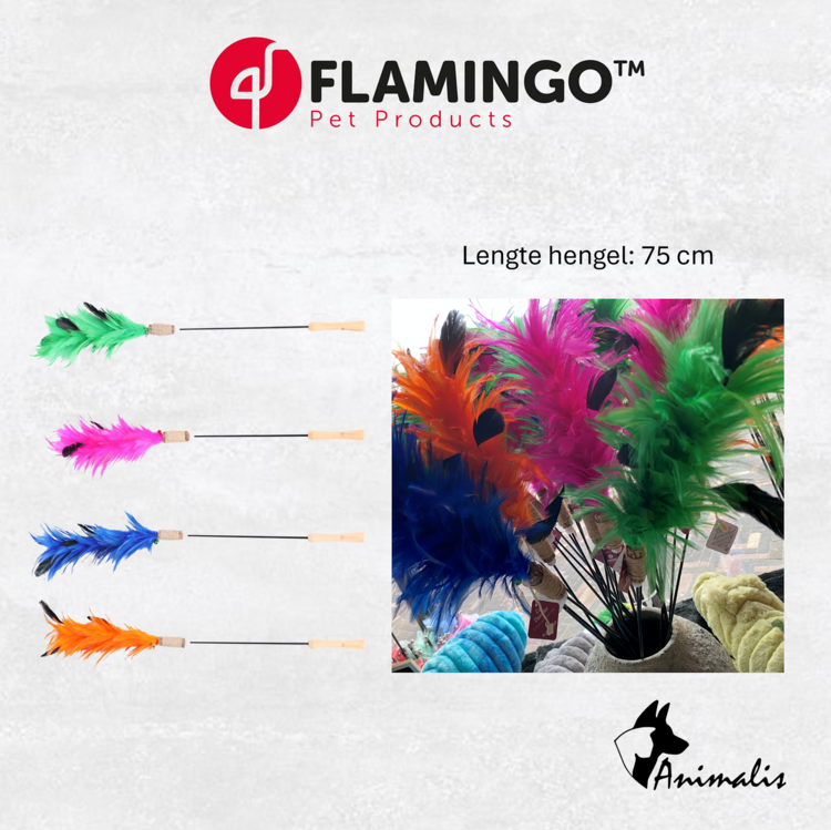 Flamingo Katzenangel "Xena" (75 cm)