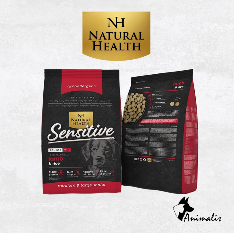 Natural Health SENSITIVE "Lamb & Rice - Senior M/L"