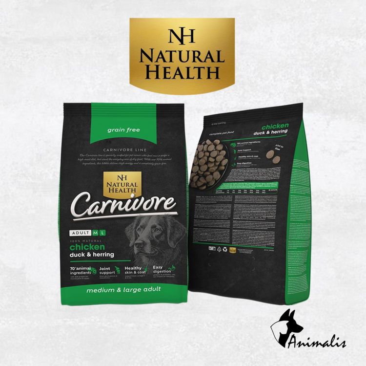 Natural Health CARNIVORE "Chicken, Duck & Herring - Adult M/L"