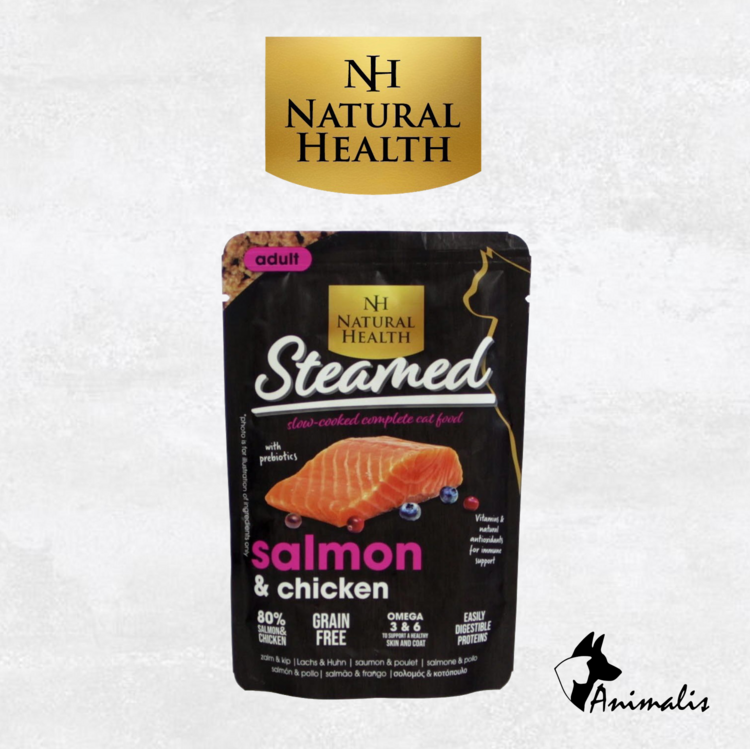 Natural Health STEAMED Cat "Salmon & Chicken - Adult"