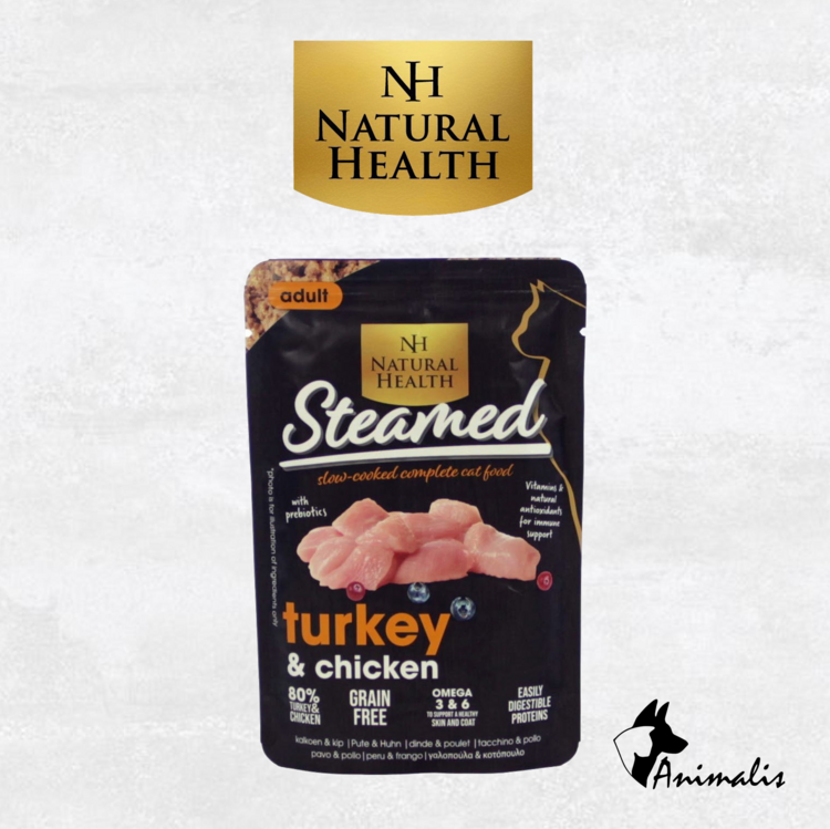 Natural Health STEAMED Kat "Kalkoen & Kip - Adult"