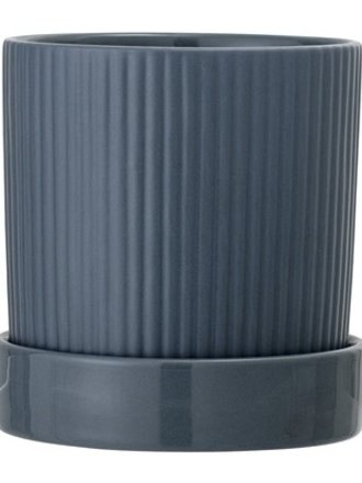 Bloomingville Flowerpot With Saucer Blue 9,5cm x 10cm