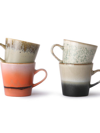 HK Living Ceramic Americano Mugs Set Of 4