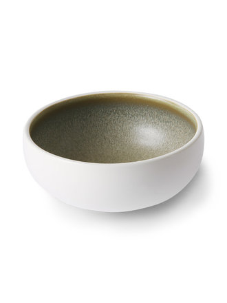 HK Living Home Chef's Ceramics Bowl White/Green