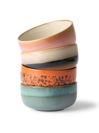 HK Living Ceramic 70s Dessert Bowls Sirius Set Of 4