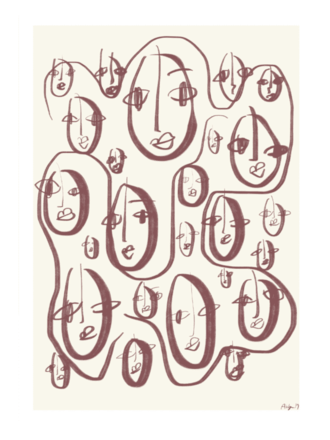 paper collective Random Faces Print 50x70
