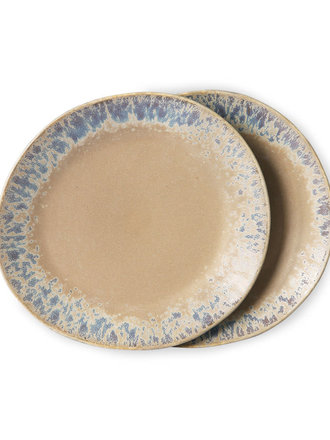 HK Living 70s Ceramics Side Plate Bark Set Of 2