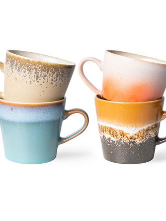 HK Living Cappuccino Mugs Set Of 4 Meteor