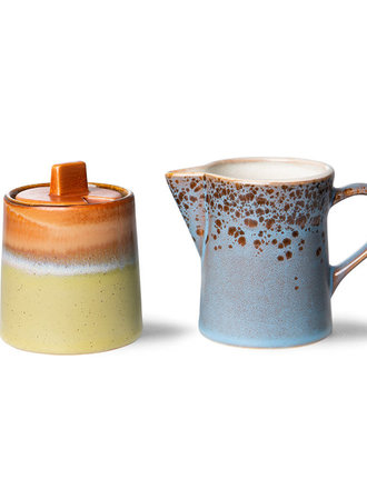 HK Living 70s Milk Jug & Sugar Pot Berry / Peat