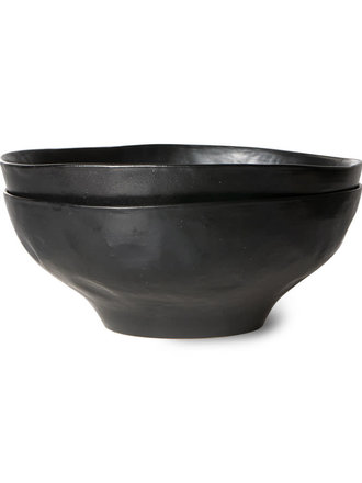 HK Living Large Bowl Black Set Of 2