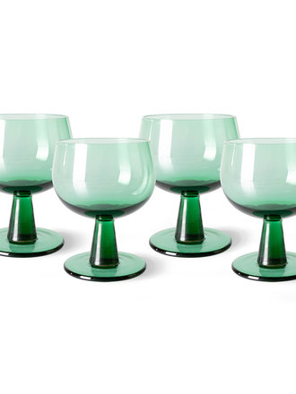 HK Living The Emeralds Wine Glass Fern Green Set Of 4