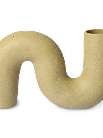 HK Living Ceramic Twisted Vase Matt Olive
