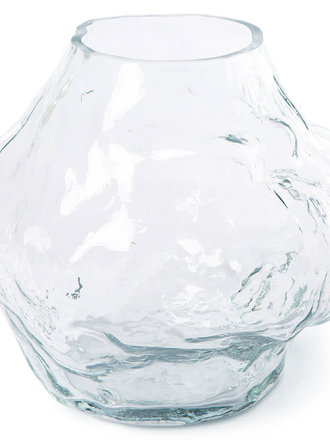 HK Living Cloud Vase Clear Glass Low