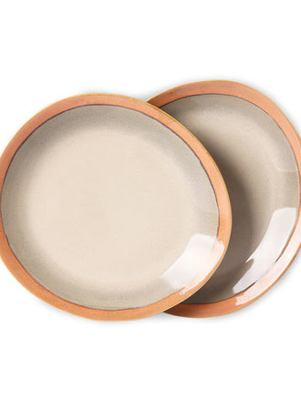HK Living 70s Side Plate Earth Set Of 2
