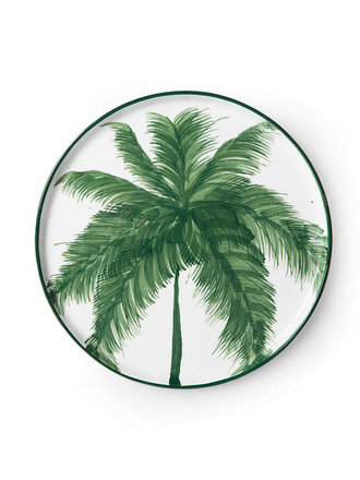 HK Living Side Plate Palms Green