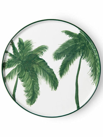 HK Living Dinner Plate Palms Green