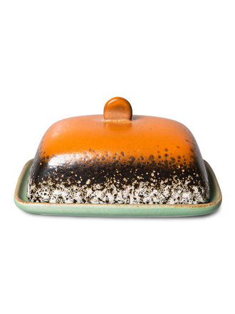HK Living 70S CERAMICS: BUTTER DISH, METEOR