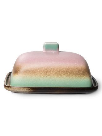 HK Living 70S CERAMICS: BUTTER DISH, MERCURY