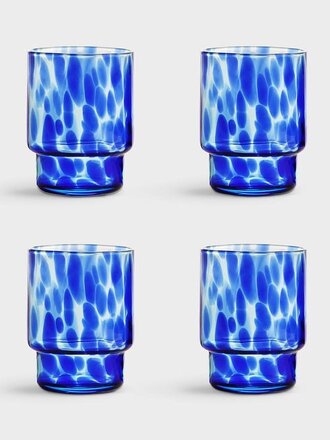 &k Glass tortoise blue set of 4