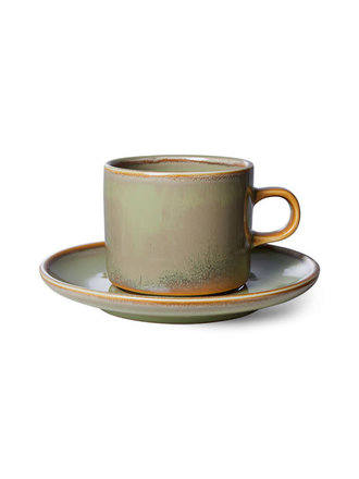 HK Living cup And Saucer Moss Green