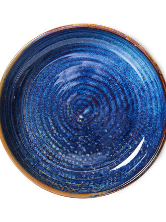 HK Living Deep Plate M Rustic Blue