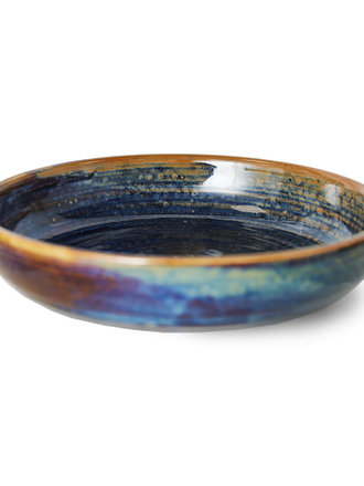 HK Living Deep Plate L Rustic Blue
