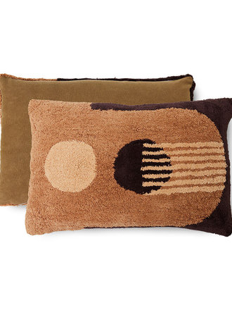 HK Living Tufted Graphic Cushion Bark