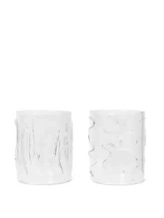 Ferm Living Doodle Glasses - Set of 2 - Tall - Clear