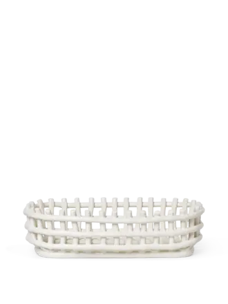 Ferm Living Ceramic Basket - Oval - Off-White