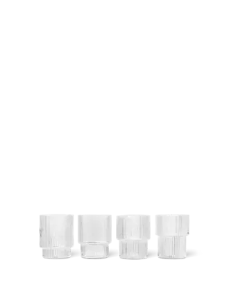 Ferm Living Ripple Glasses - Set of 4 - Clear