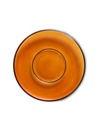 HK Living 70S GLASSWARE: SAUCERS AMBER BROWN (SET OF 4)