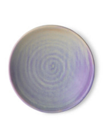 HK Living CHEF CERAMICS: FLAT BOWL PURPLE/GREEN