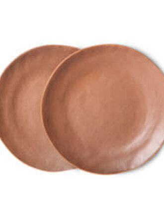 HK Living Bold & Basic Ceramics Side Plate Brown Set of 2