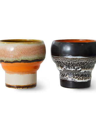 HK Living 70s Lungo Mugs Basalt Set Of 2