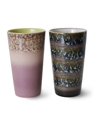 HK Living 70s Latte Mugs Forest Set Of 2