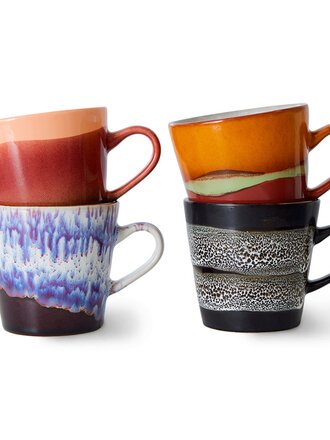 HK Living 70s Americano Mugs Friction Set Of 4