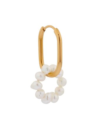 Label KIKI Oval pearl hoop gold