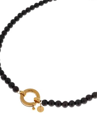 Label KIKI Black snake necklace gold