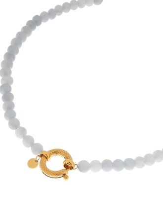 Label KIKI Light blue snake necklace gold