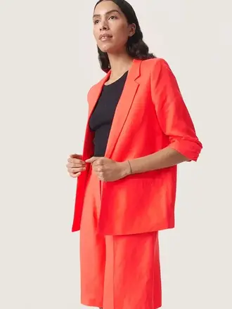 Soaked Malia Shirley Blazer Hot Coral
