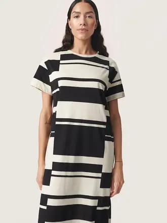 Soaked Eva Dress Black And Sandshell