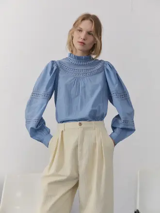 The New Society Paris Blouse Blue