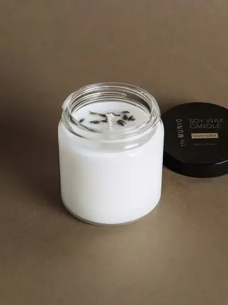The Munio Lavender mini candle in glass votive