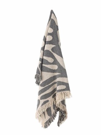 Bloomingville Alk Throw, Blue, Recycled Cotton