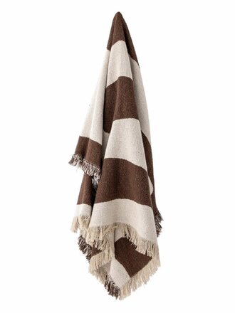 Bloomingville Bilston Throw, Brown, Recycled Cotton