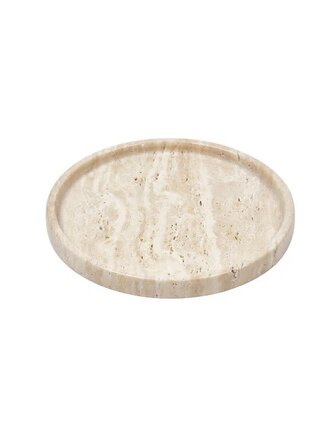 Wellmark ROUND TRAVERTINE TRAY BEIGE