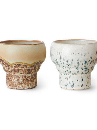 HK Living 70's Lungo Mugs Coral Set of 2