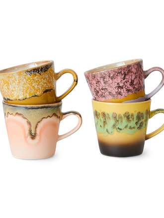 HK Living 70s Americano Mugs Set Of 4 Radiant