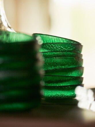 The emeralds: glass salad bowl green